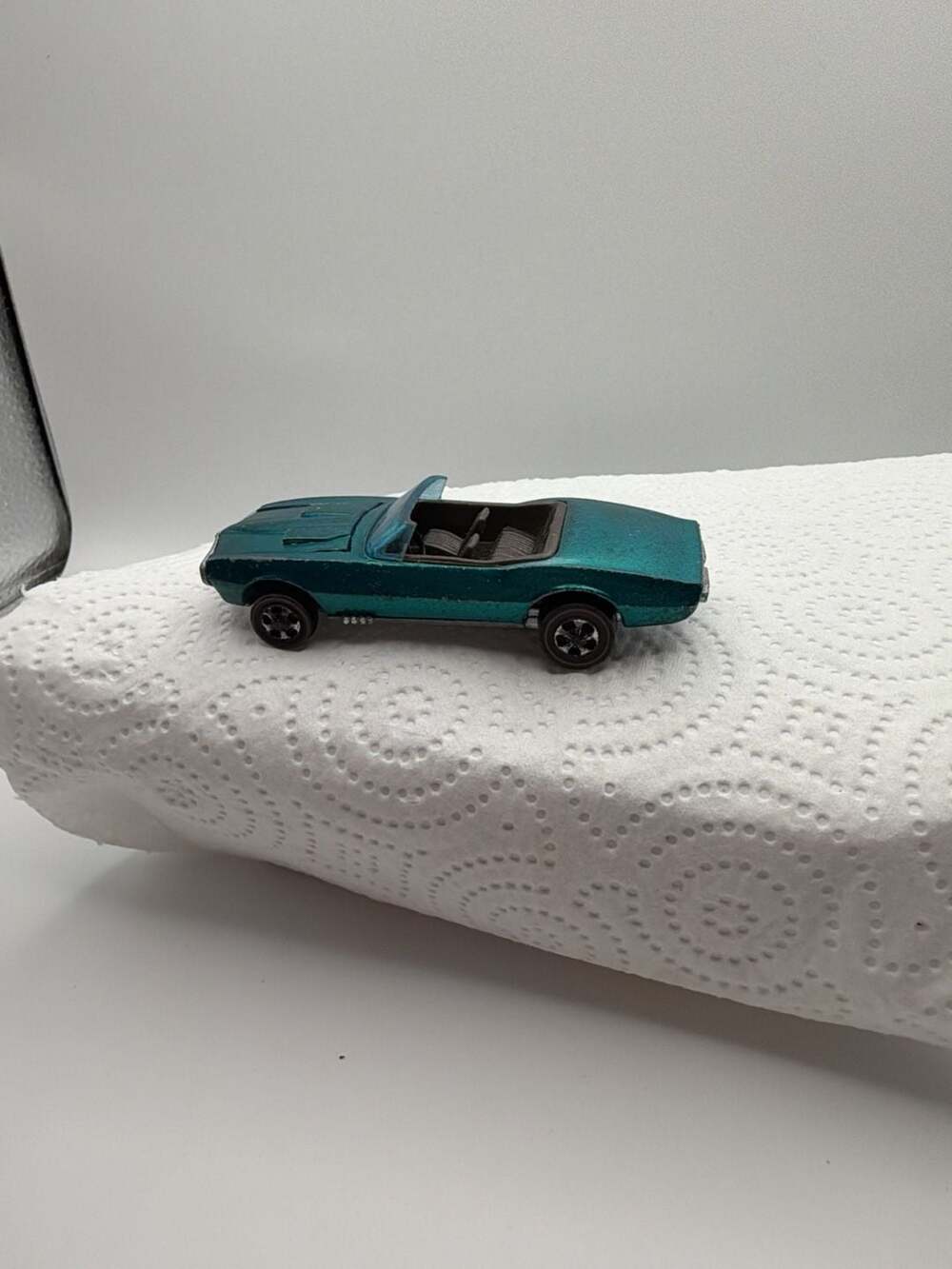 Vintage 1968 Hot Wheels Redline Custom Firebird Convertible Aqua Green with Open